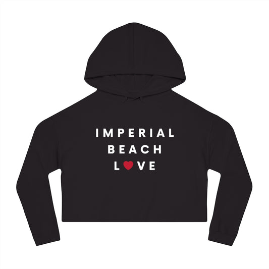 Imperial Beach Love Cropped Hoodie, IB Women's Hooded Sweatshirt