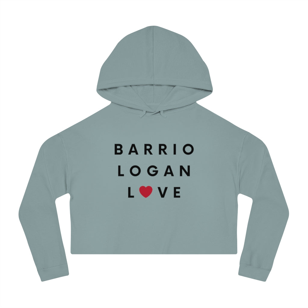 Barrio Logan Love Cropped Women's Hoodie, SD Hooded Sweatshirt