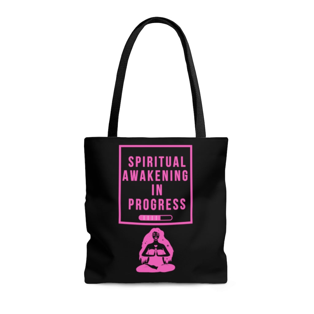 Spiritual Awakening Pink and Black Tote Bag