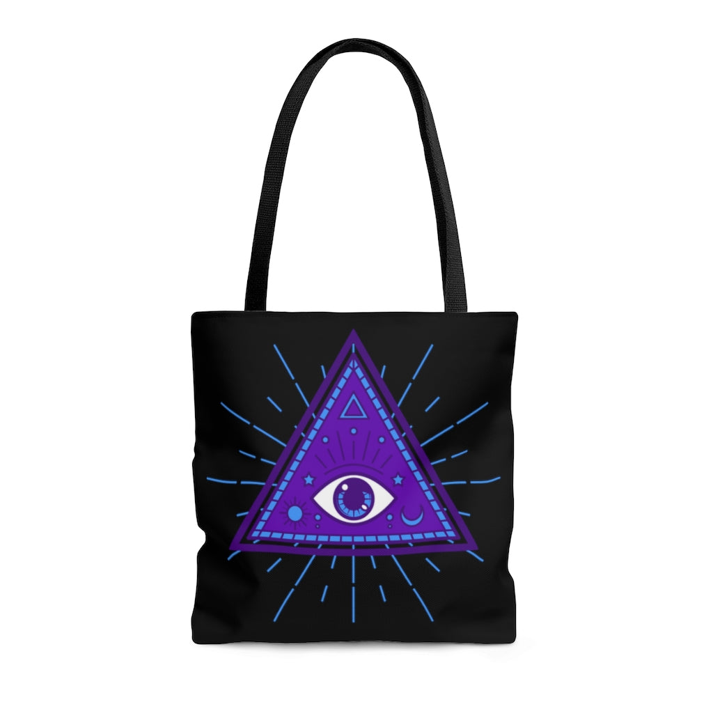 Third Eye Purple and Black Tote Bag