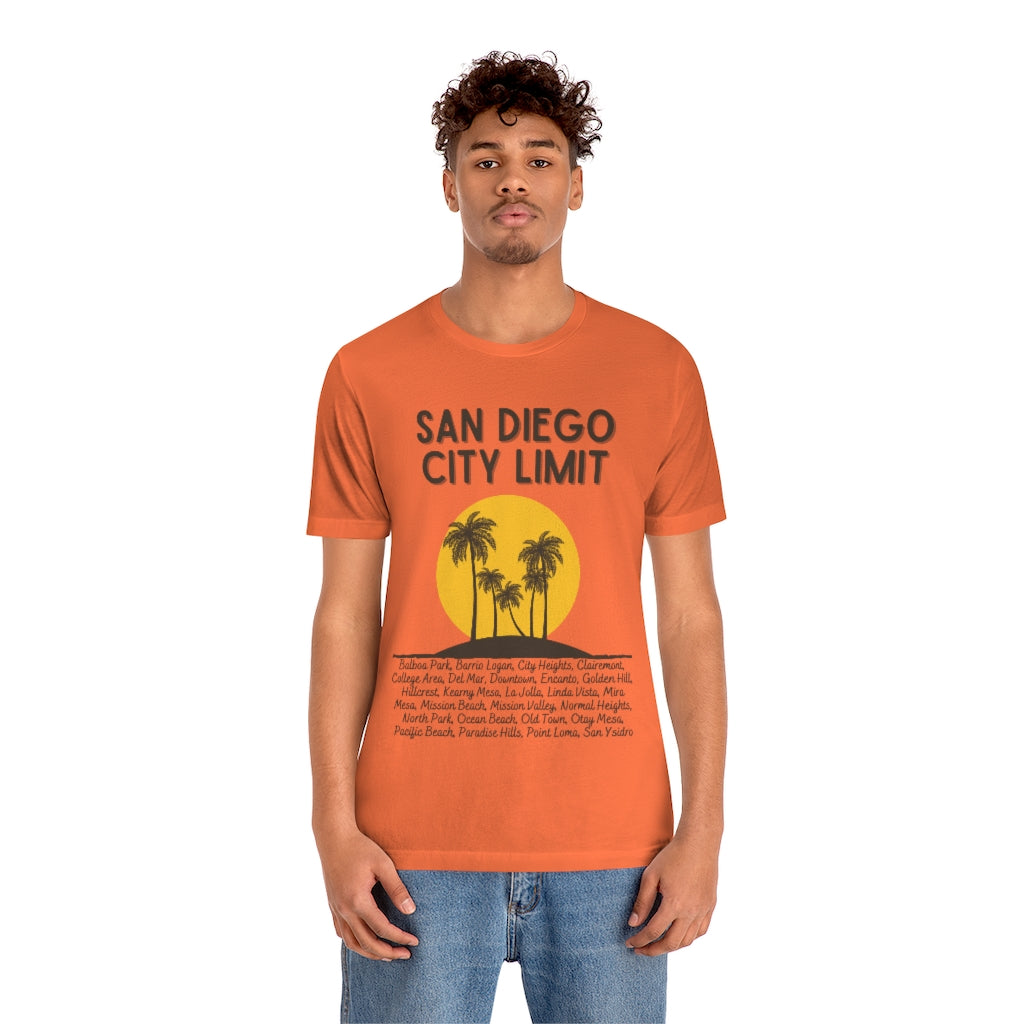 San Diego City Limit Tee | SD Areas on back (Brown)