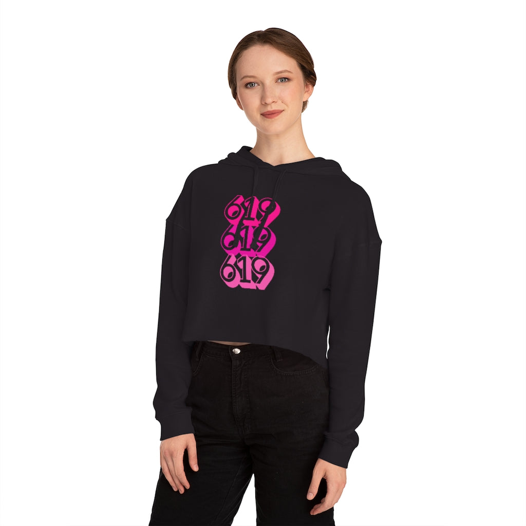 619 Cropped Women's Hoodie | San Diego Pink Sweatshirt