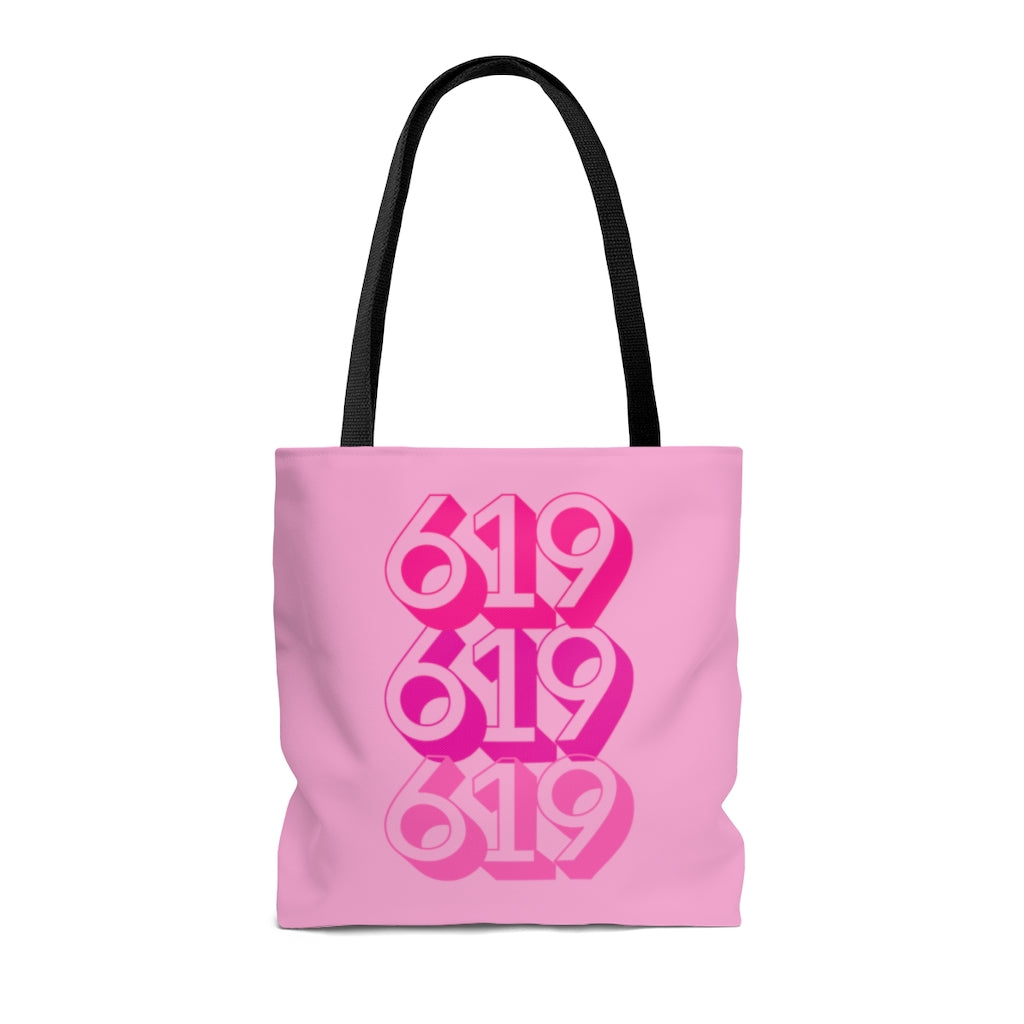 619 Tote Bag | Pink San Diego Area Code Bag