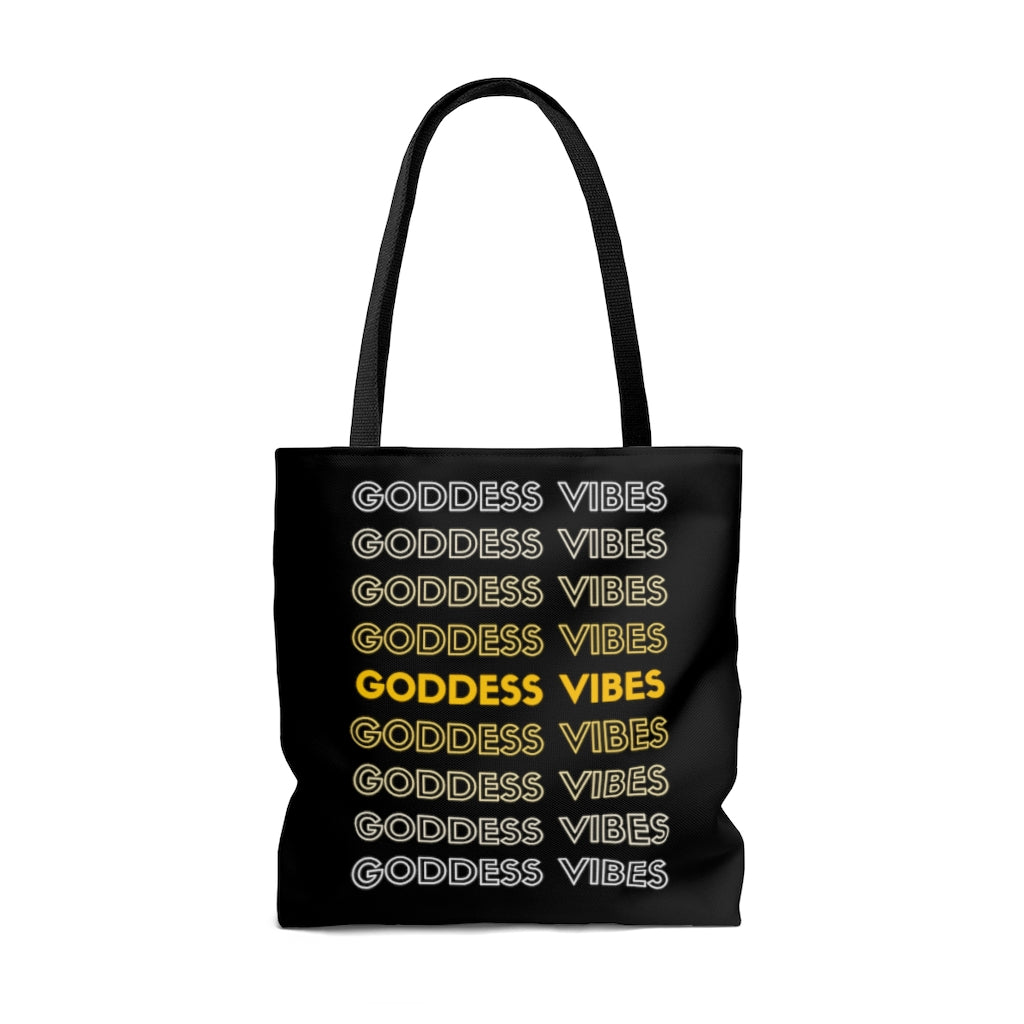 Goddess Vibes Gold and Black Tote Bag