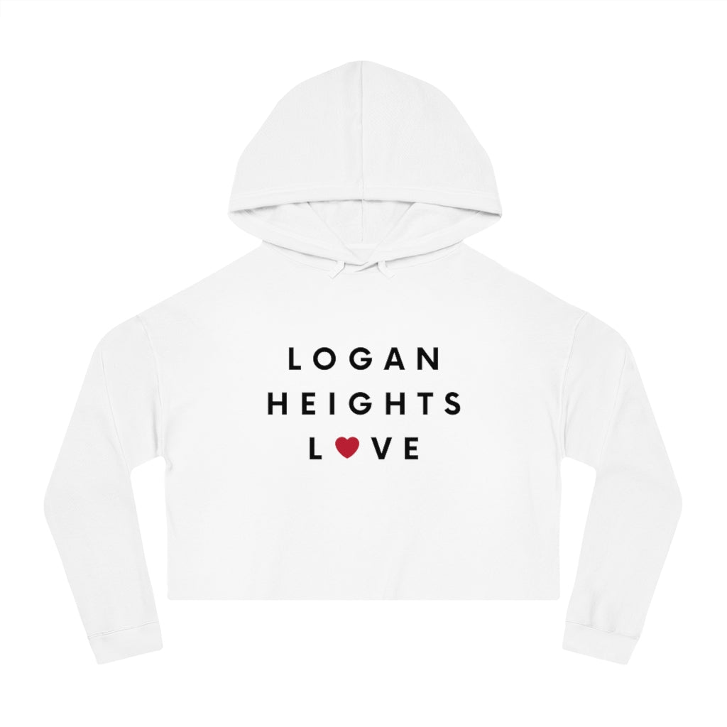 Logan Heights Love Cropped Hoodie, Women's Hooded Sweatshirt