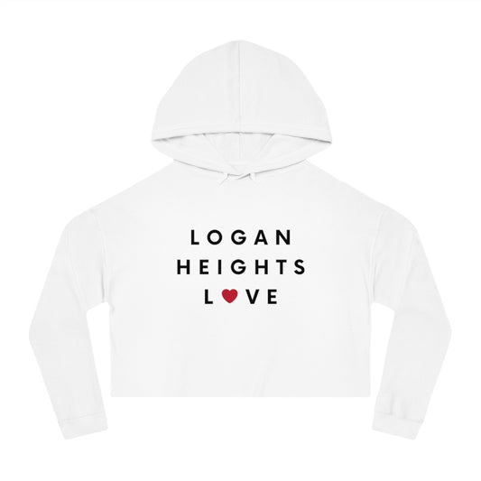 Logan Heights Love Cropped Hoodie, Women's Hooded Sweatshirt