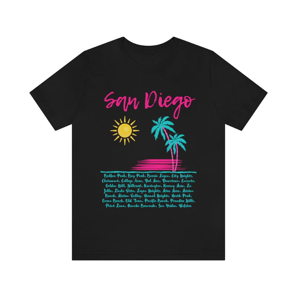 San Diego Neighborhoods Tee | SD Areas T-shirt (Pink)