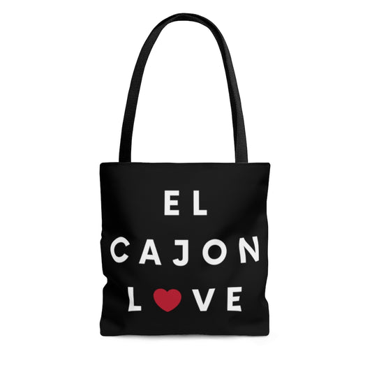 El Cajon Love Black Tote Bag, San Diego County Neighborhood Beach Bag
