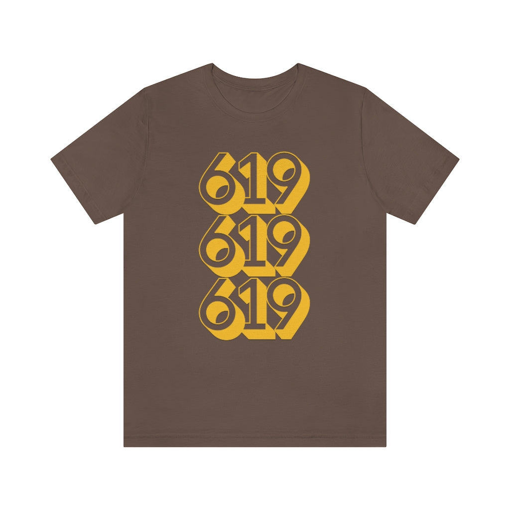 619 Tee, San Diego Brown and Gold Unisex Jersey T-Shirt