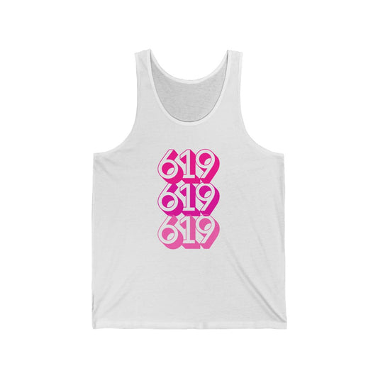 619 Tank | Pink San Diego Area Code Sleeveless T-Shirt