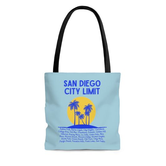 San Diego City Limit Royal Tote Bag | SD Areas (Royal Blue)