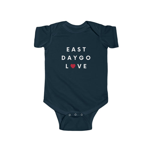 East Daygo Love Baby Onesie, San Diego Infant Bodysuit