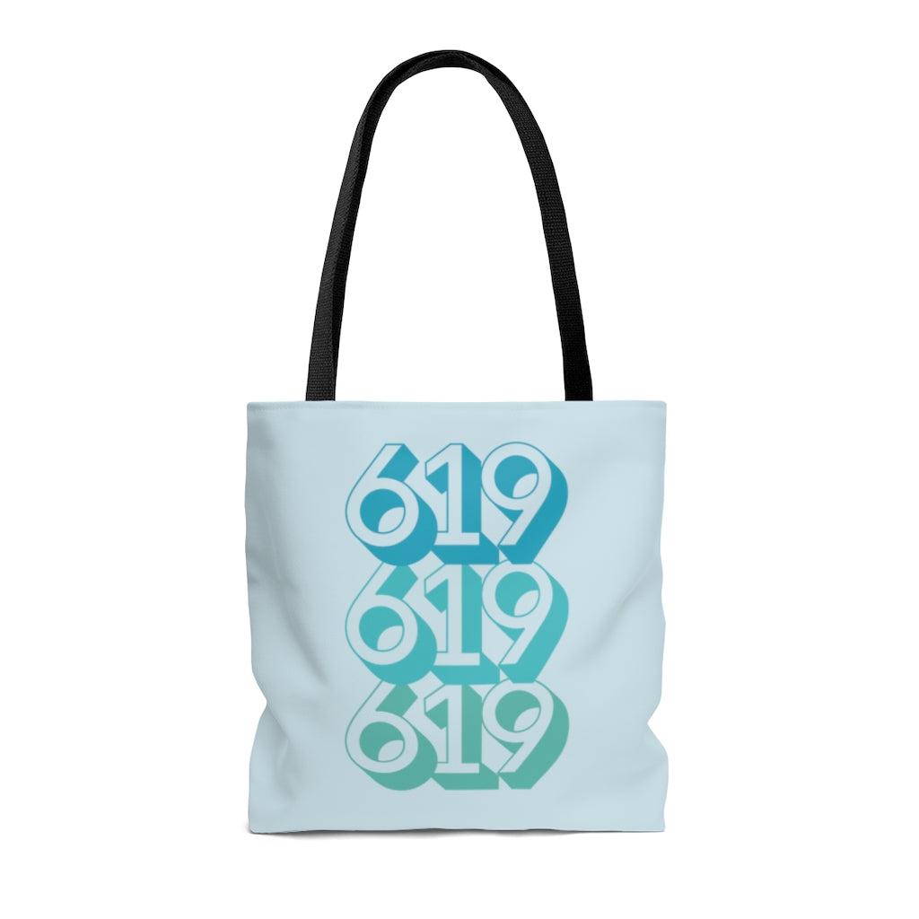 619 Tote Bag | Teal San Diego Area Code Bag