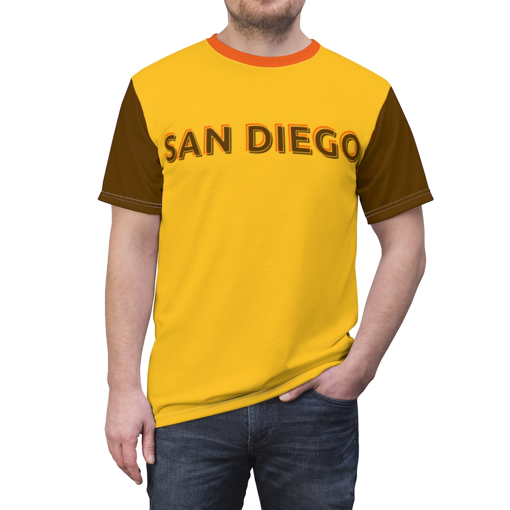 San Diego Padres Inspired Brown Gold and Orange T-shirt