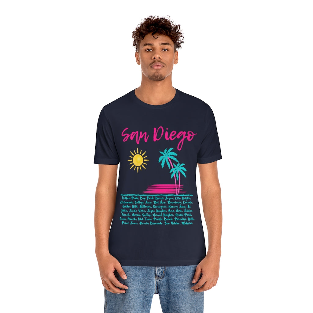 San Diego Neighborhoods Tee | SD Areas T-shirt (Pink)
