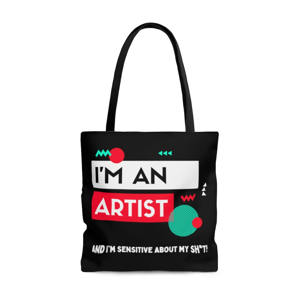 I'm an Artist Red and Black Tote Bag