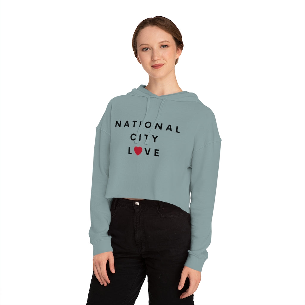 National City Love Cropped Hoodie, Women's Hooded Sweatshirt