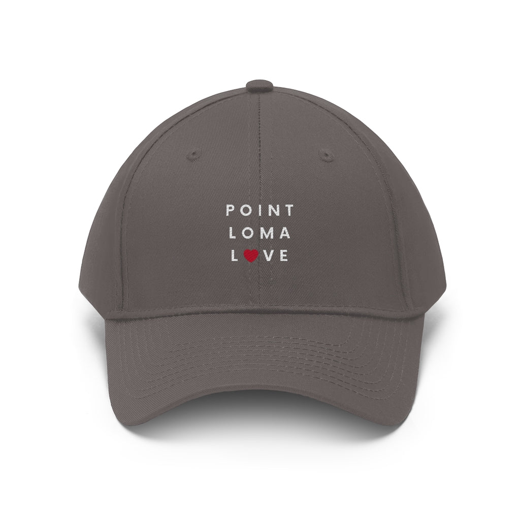 Point Loma Love Twill Hat, San Diego Neighborhood Cap (Unisex) (Multiple Colors Avail)