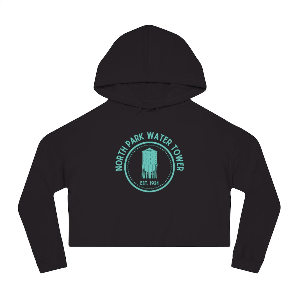 North Park Water Tower Est. Cropped Hoodie (Green)