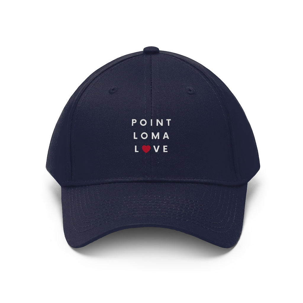 Point Loma Love Twill Hat, San Diego Neighborhood Cap (Unisex) (Multiple Colors Avail)