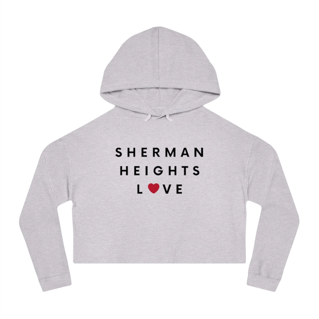 Sherman Heights Love Cropped Women's Hoodie, SD Hooded Sweatshirt