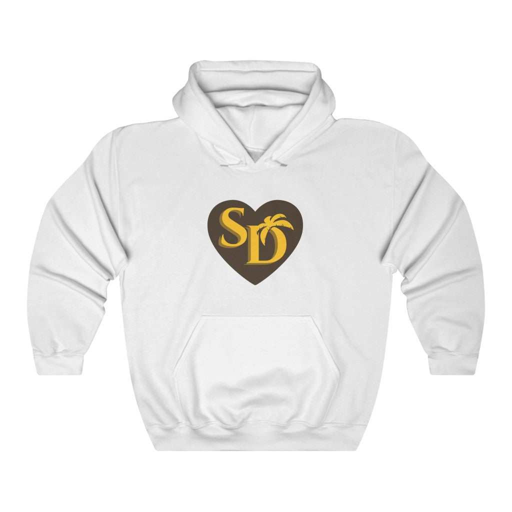 I Heart SD Hoodie | San Diego Brown and Gold Sweatshirt