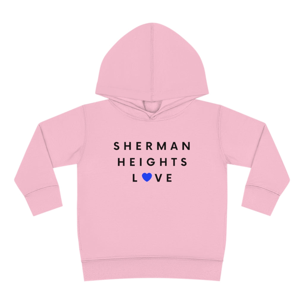 Sherman Heights Love Toddler Hoodie, Kid's Pullover Fleece Hooded Sweater (Blue Heart)