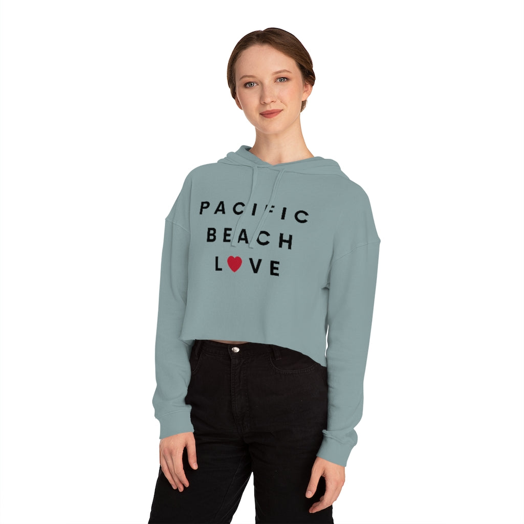 Pacific Beach Love Cropped Hoodie, SD Hooded Sweatshirt