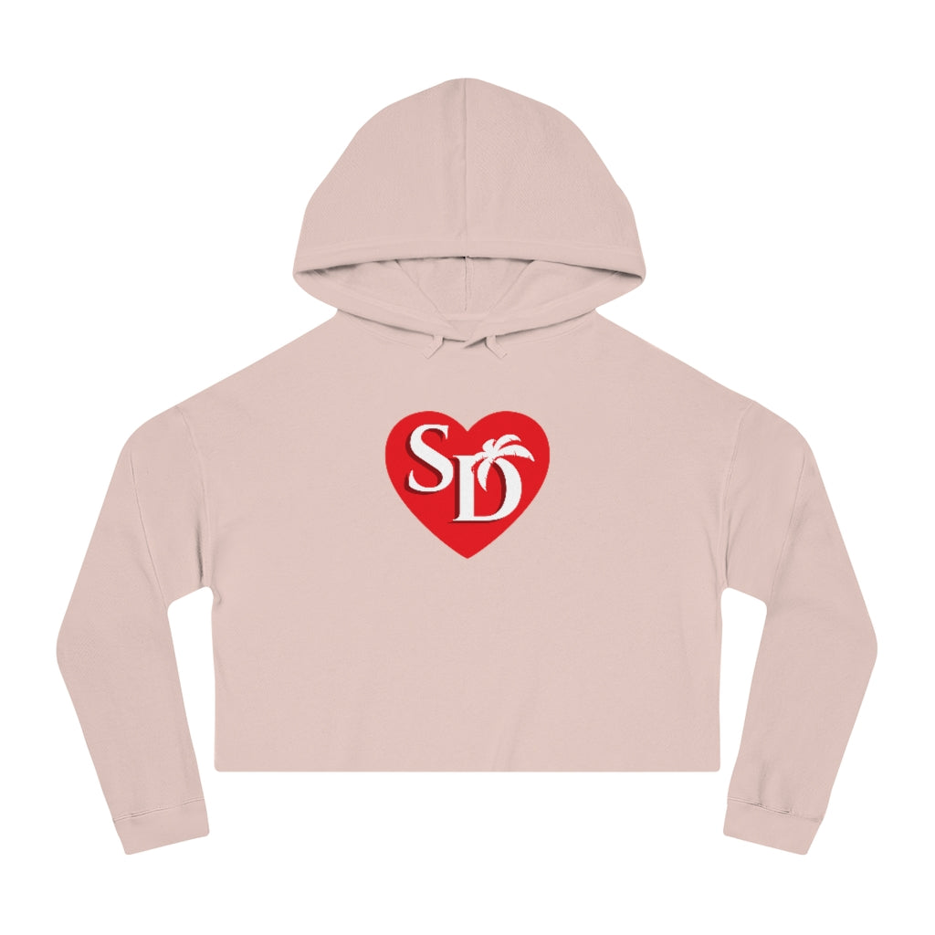 I Heart SD Cropped Top Women's Hoodie