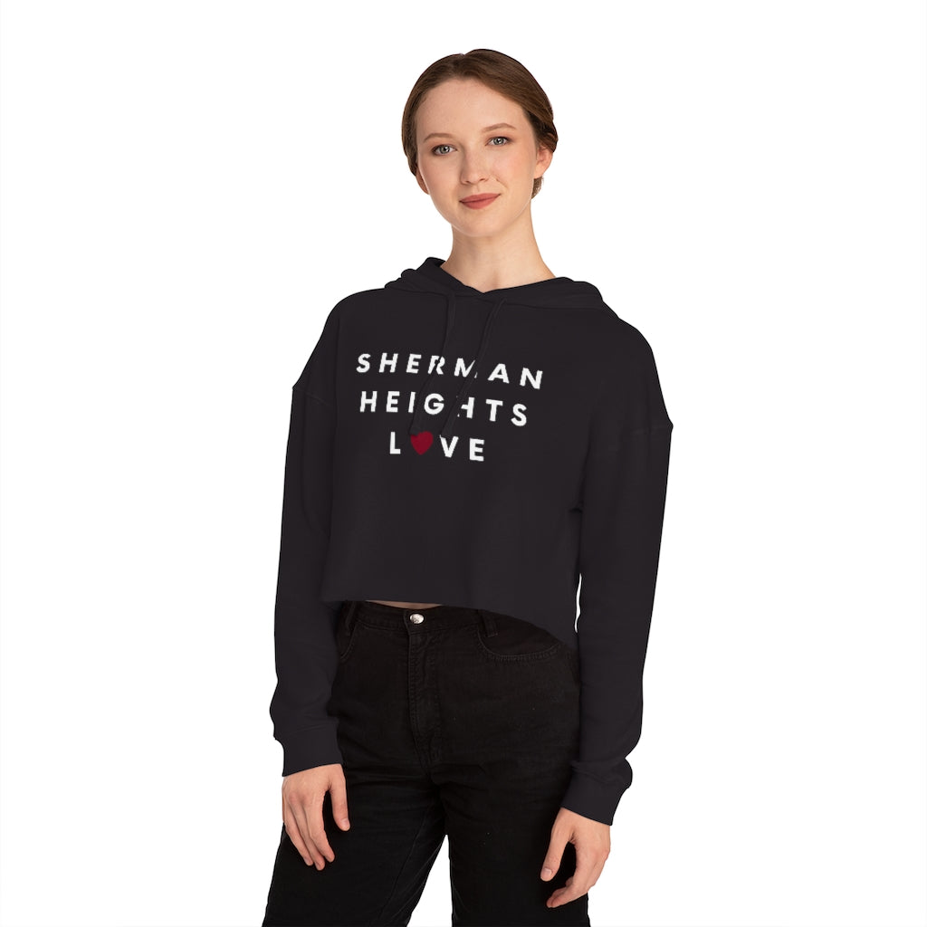 Sherman Heights Love Cropped Women's Hoodie, SD Hooded Sweatshirt