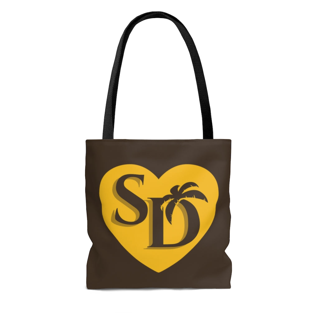 I Heart SD Brown and Gold Tote Bag