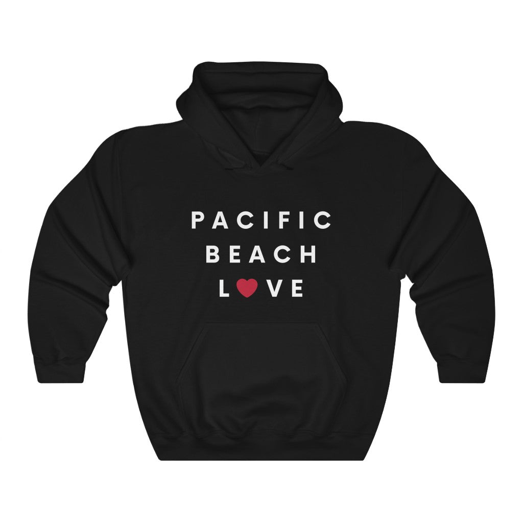 Pacific Beach Love Hoodie, San Diego Love Hooded Sweatshirt (Unisex) (Multiple Colors Avail)