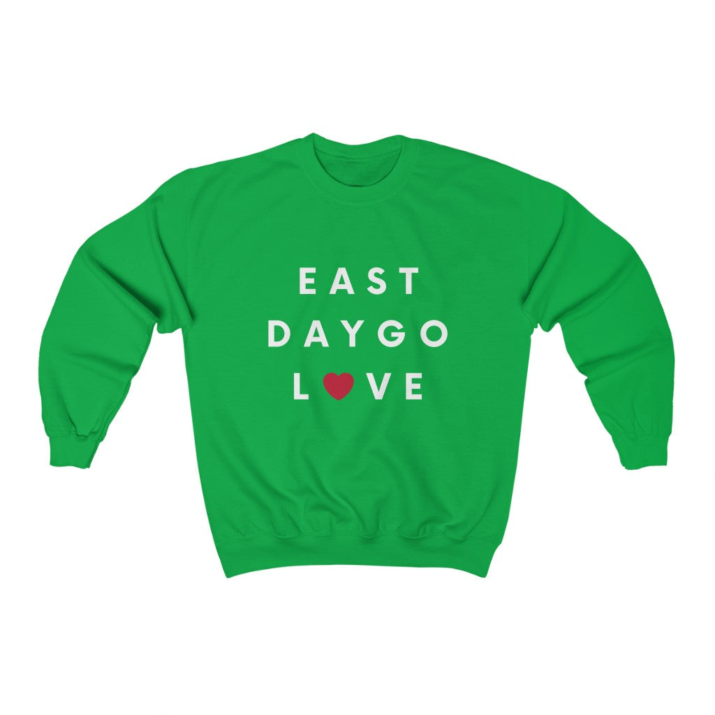 East Daygo Love Sweatshirt, San Diego Sweater (Unisex) (Multiple Colors Avail)