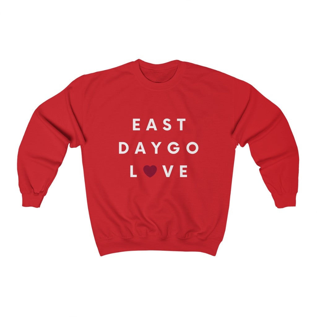 East Daygo Love Sweatshirt, San Diego Sweater (Unisex) (Multiple Colors Avail)