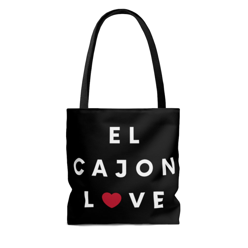 El Cajon Love Black Tote Bag, San Diego County Neighborhood Beach Bag