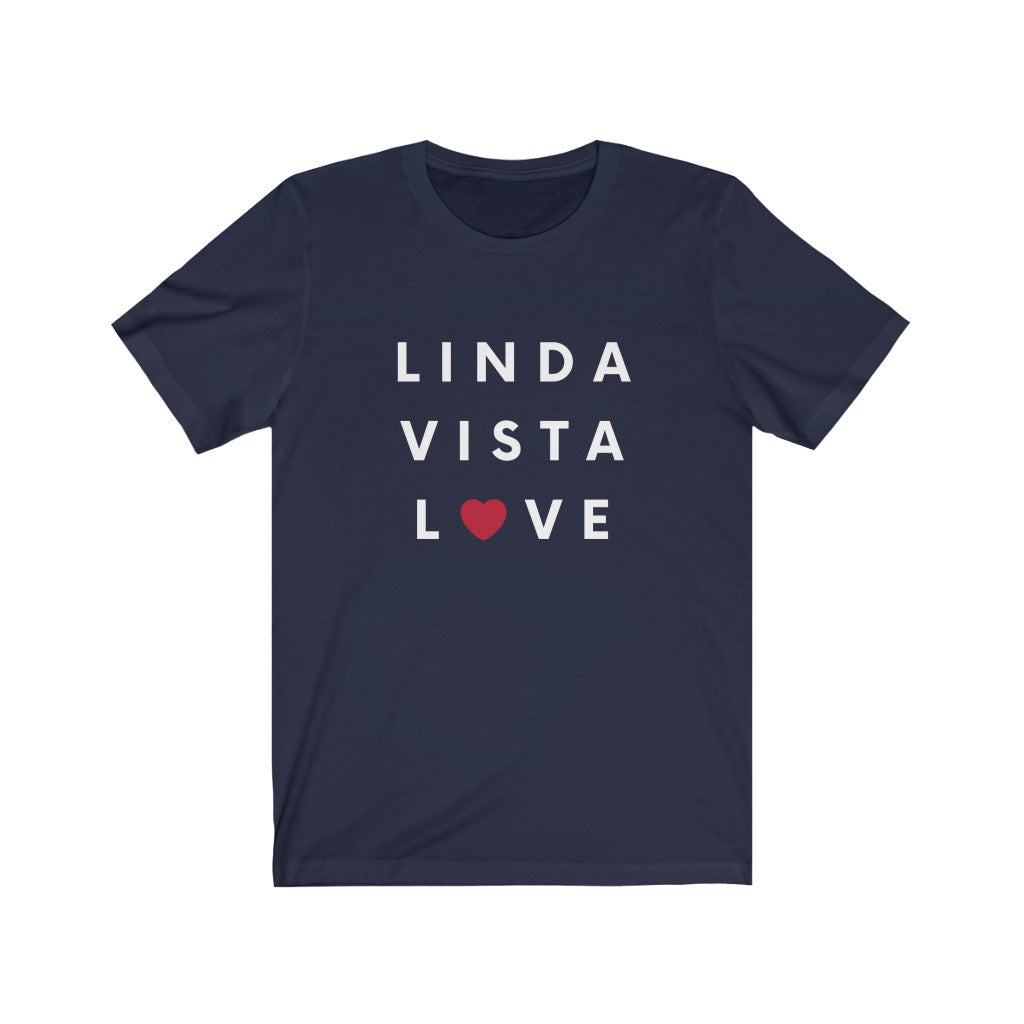 Linda Vista Love Love T-Shirt, SD Tee (Red Heart) (Unisex)