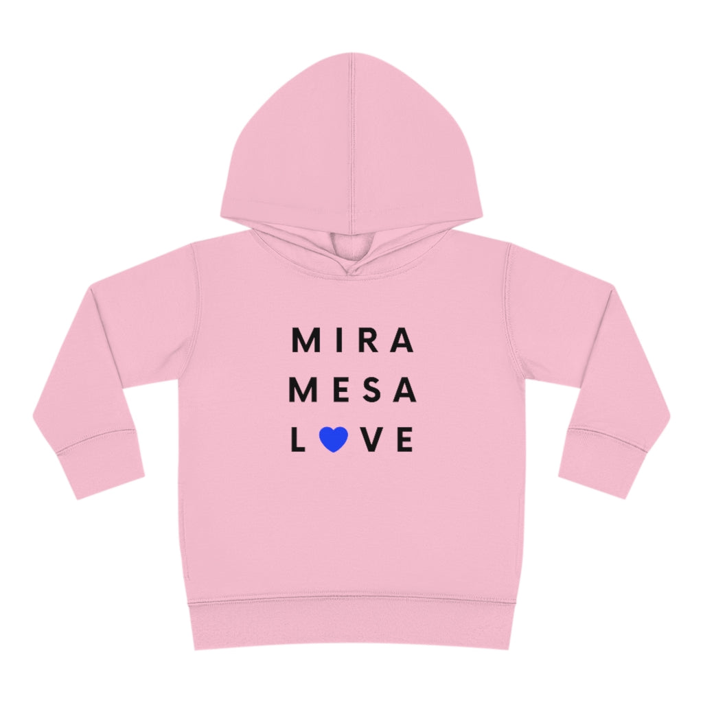 Mira Mesa Love Toddler Hoodie, Kid's Pullover Fleece Hooded Sweater (Blue Heart)