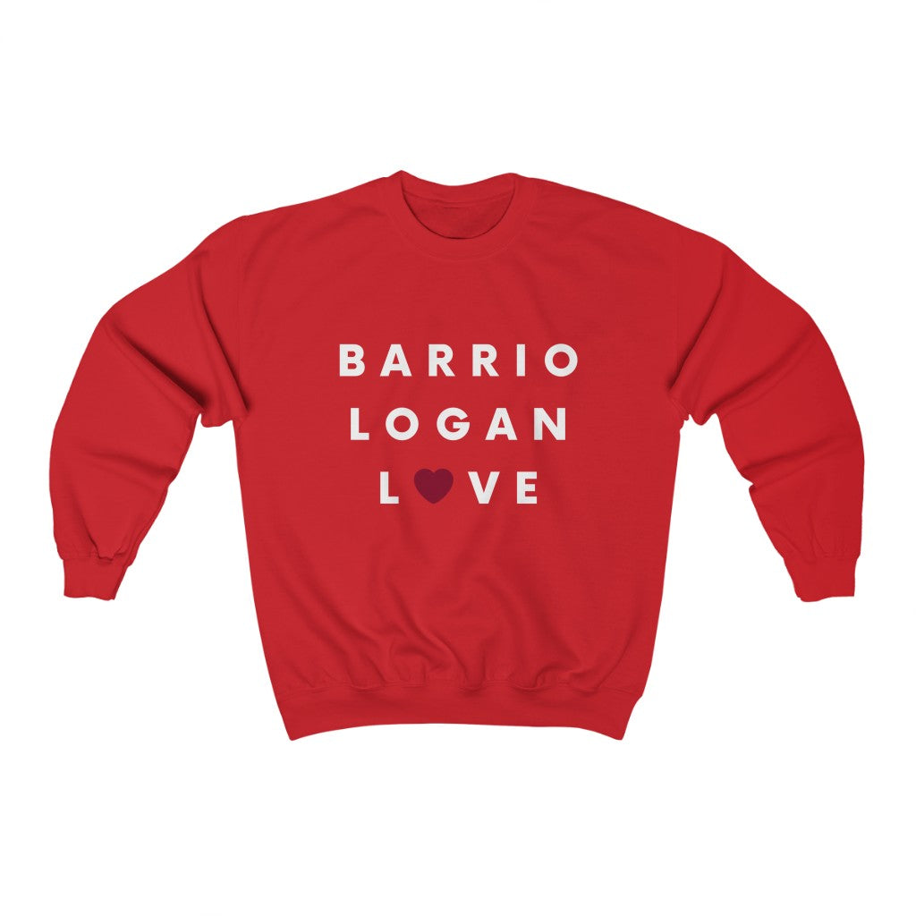 Barrio Logan Love Crewneck Sweatshirt (Red Heart) (Unisex)