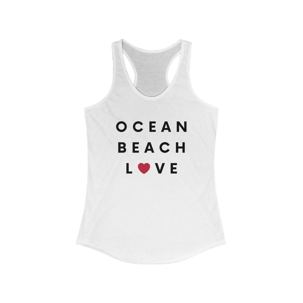 Ocean Beach Love Women's Racerback Tank Top, SD Sleeveless Shirt