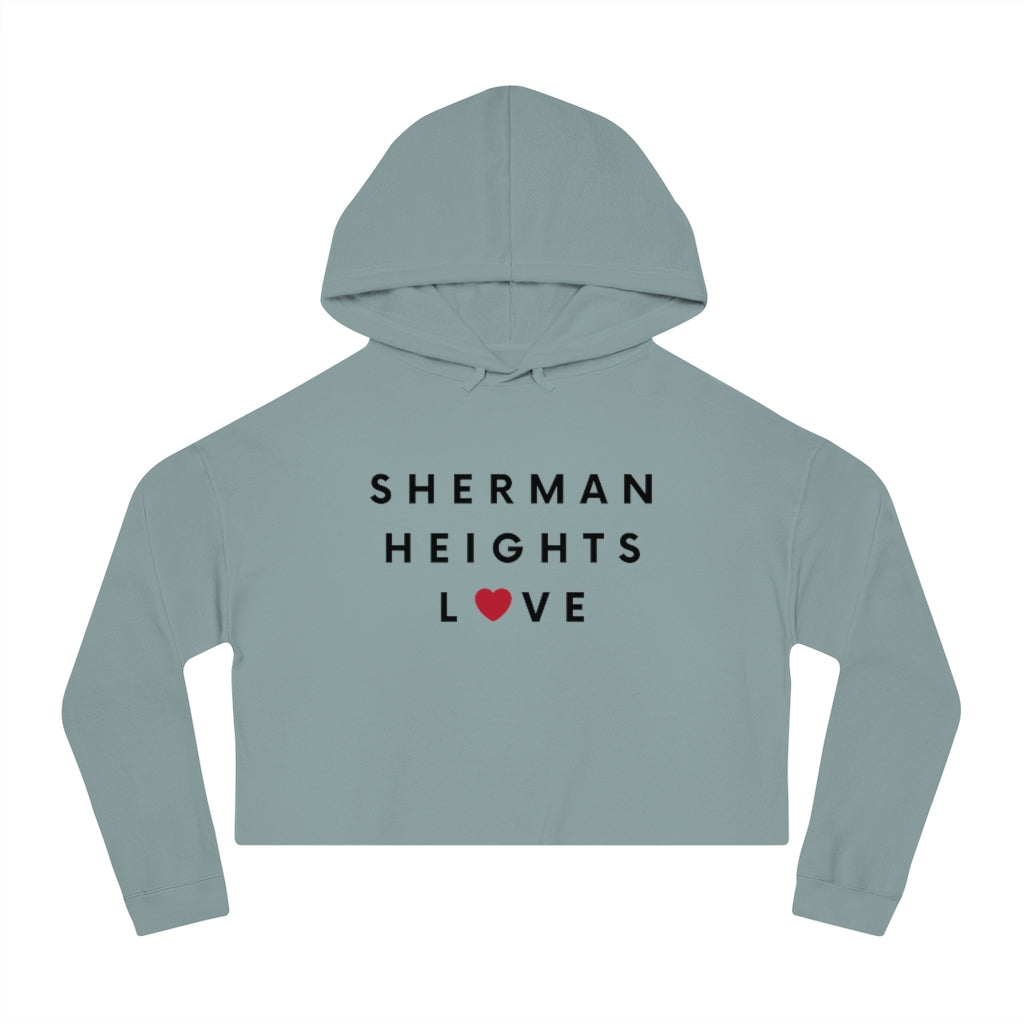 Sherman Heights Love Cropped Women's Hoodie, SD Hooded Sweatshirt