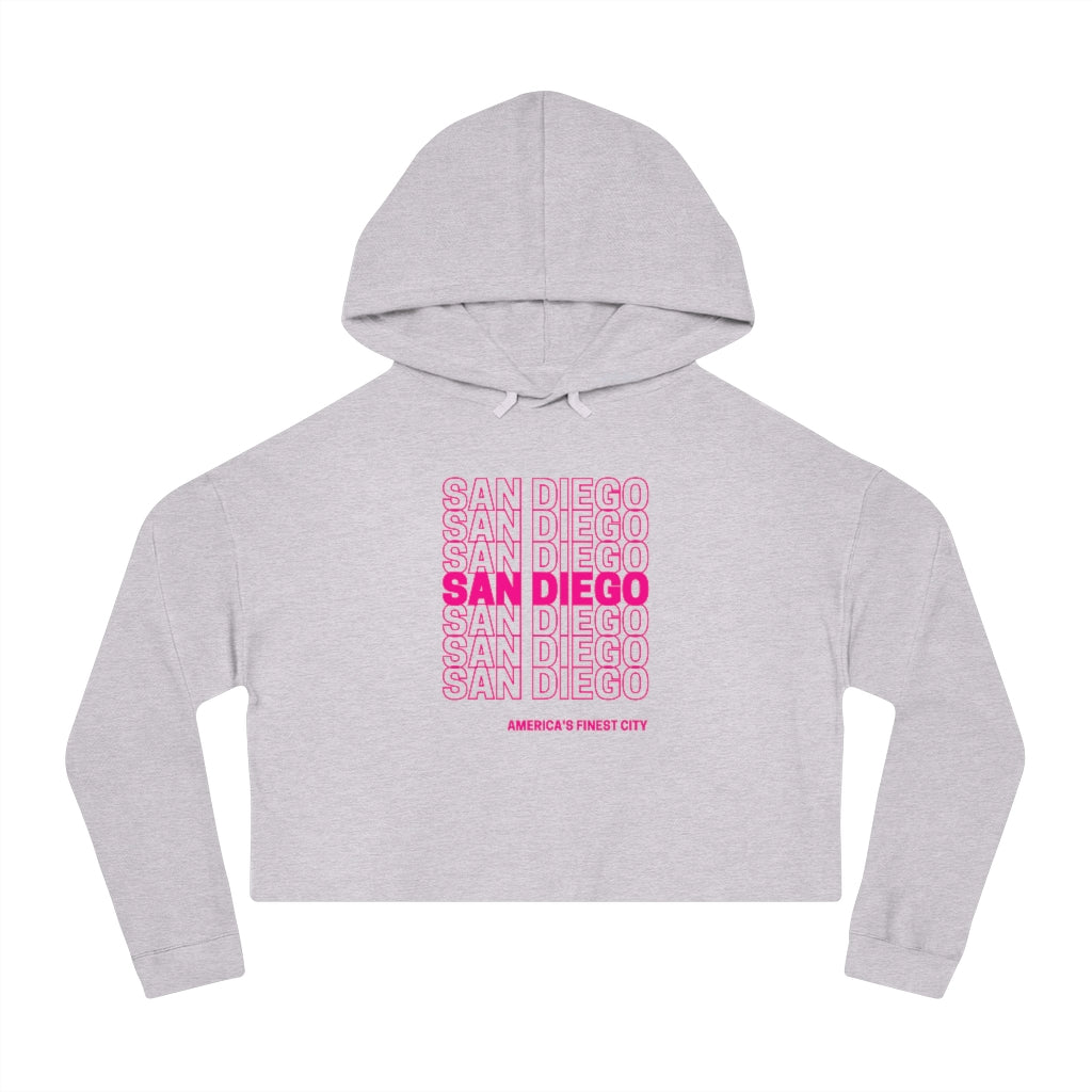 San Diego "Thank You" Cropped Women's Hoodie (Pink)