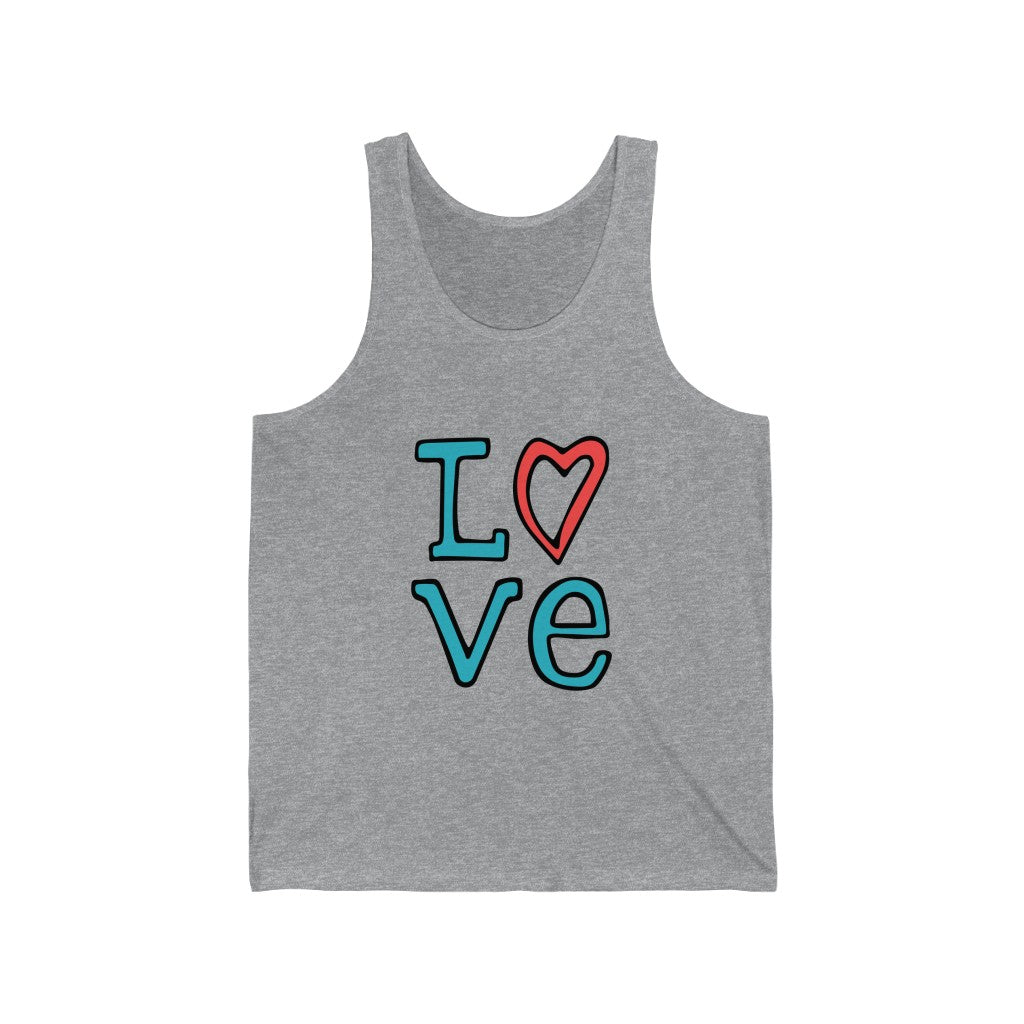 LOVE Tank-Top (Teal and Red)