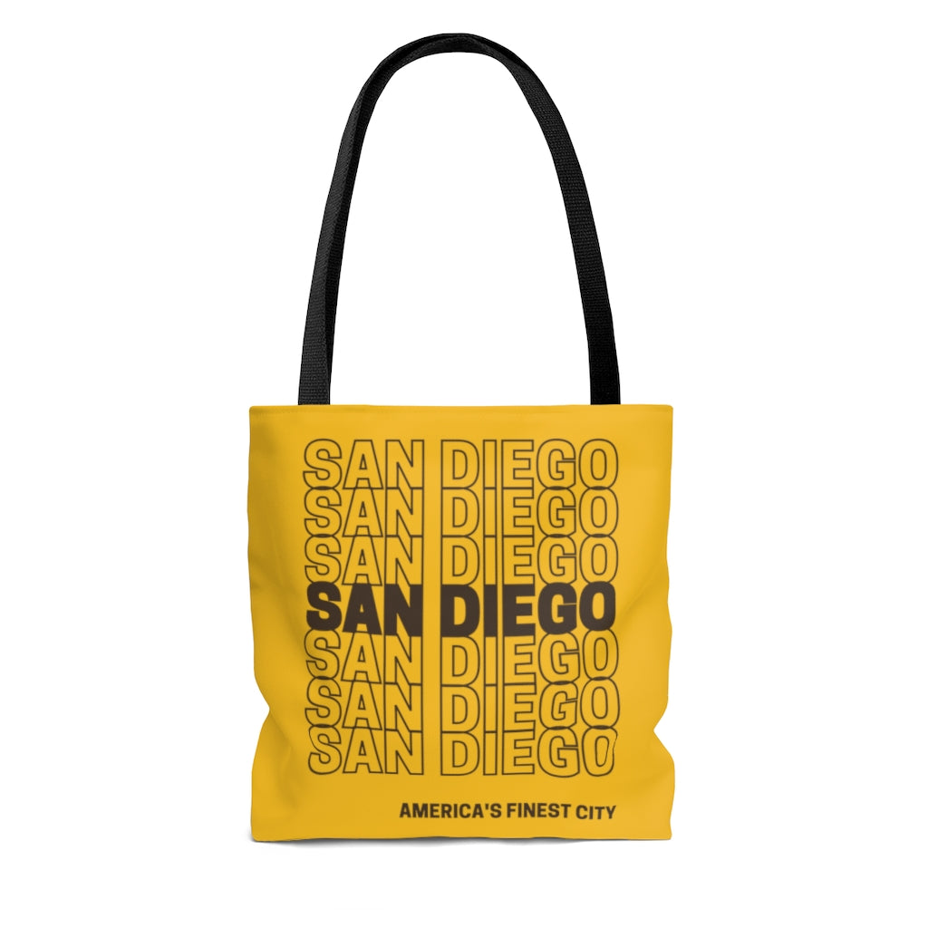 San Diego Gold and Brown Tote Bag