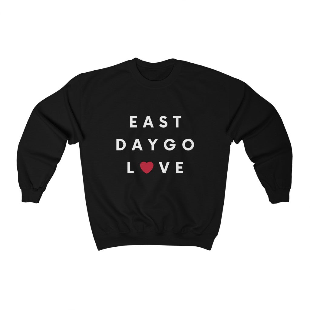 East Daygo Love Sweatshirt, San Diego Sweater (Unisex) (Multiple Colors Avail)