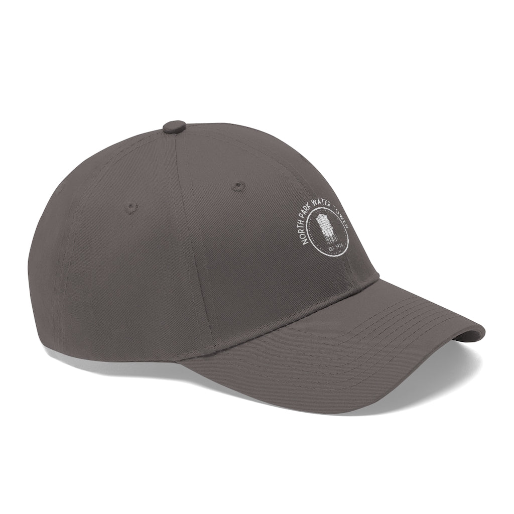 North Park Water Tower Est. Twill Hat, Dad Cap (Unisex)