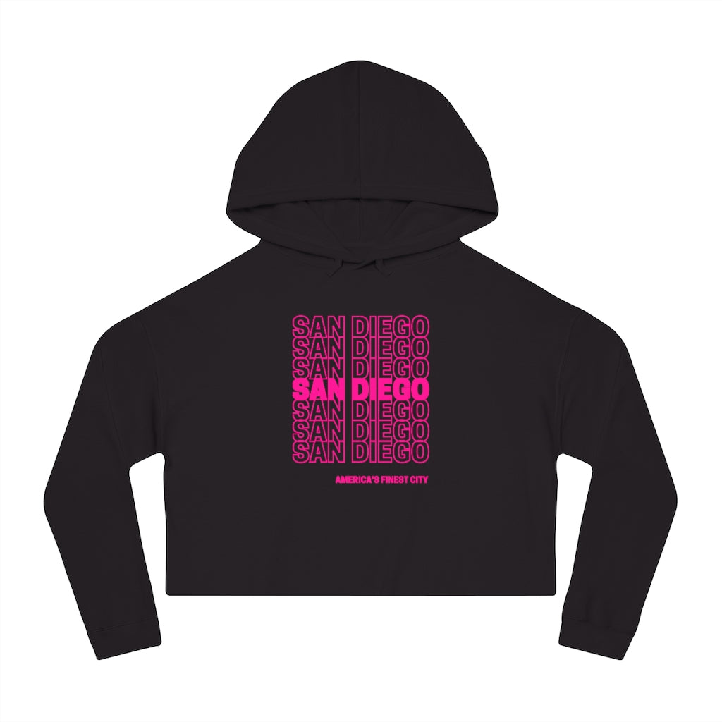 San Diego "Thank You" Cropped Women's Hoodie (Pink)