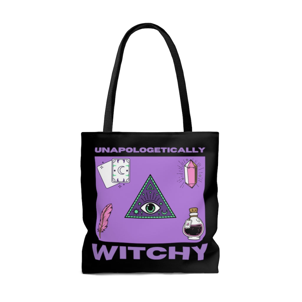 Unapologetically Witchy Purple and Black Tote Bag