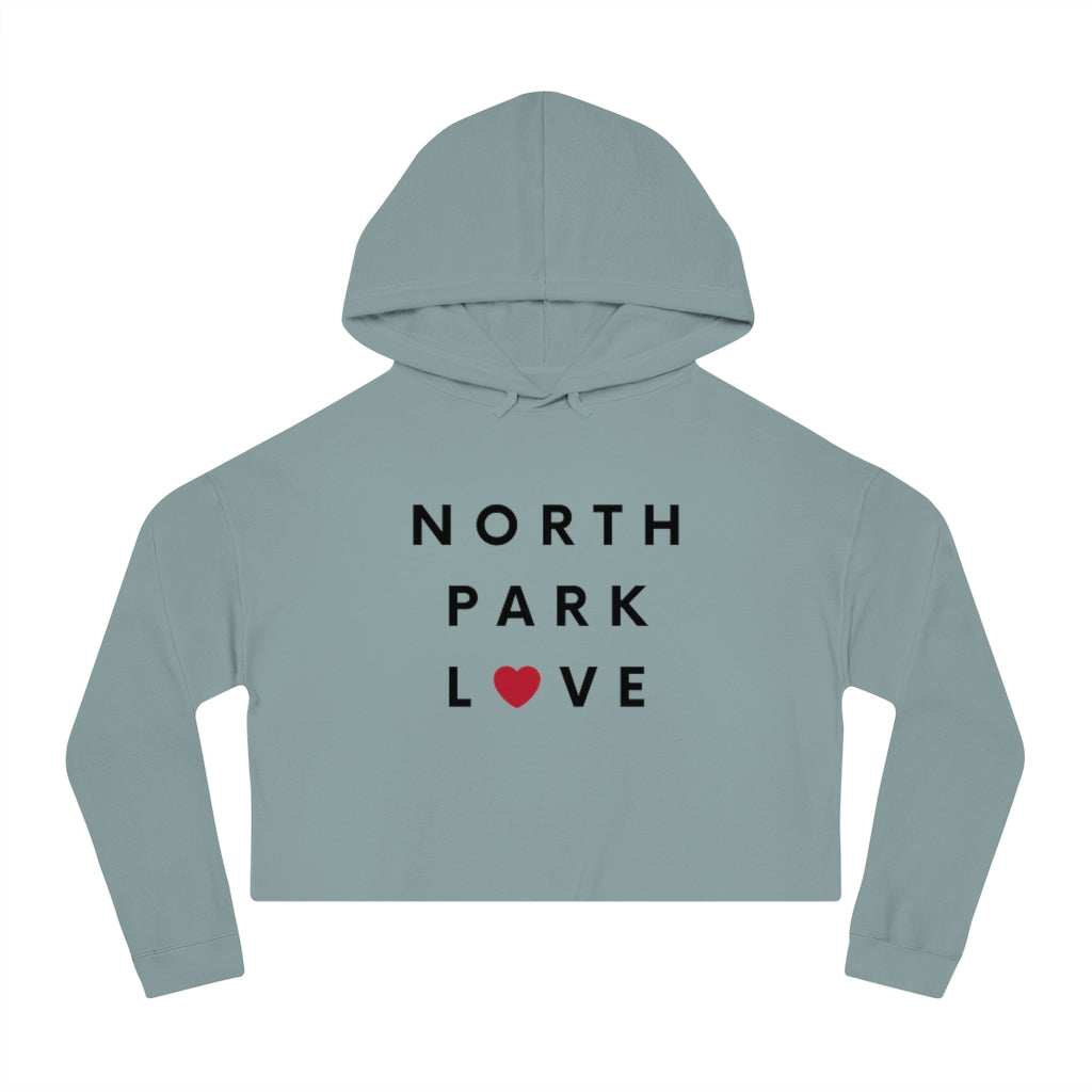 North Park Love Cropped Top Women's Hoodie, SD Hooded Sweatshirt