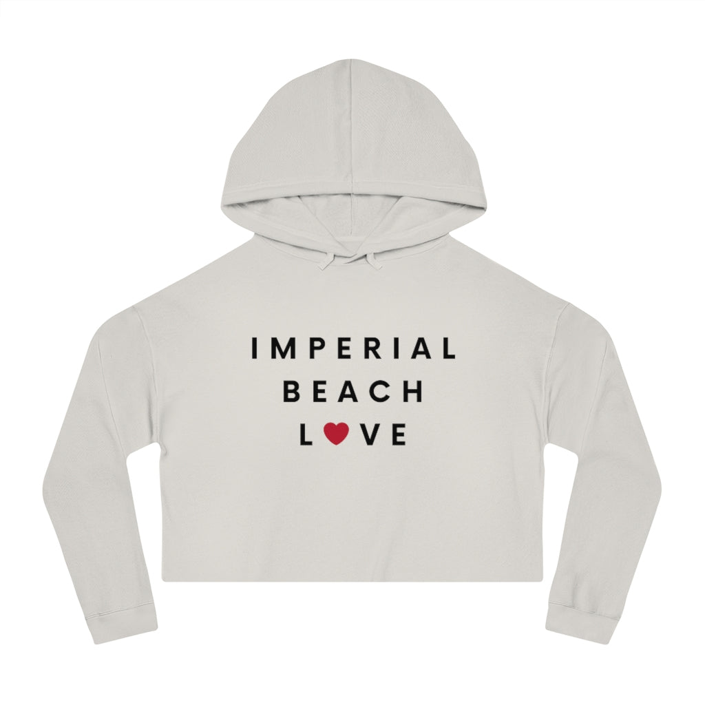 Imperial Beach Love Cropped Hoodie, IB Women's Hooded Sweatshirt