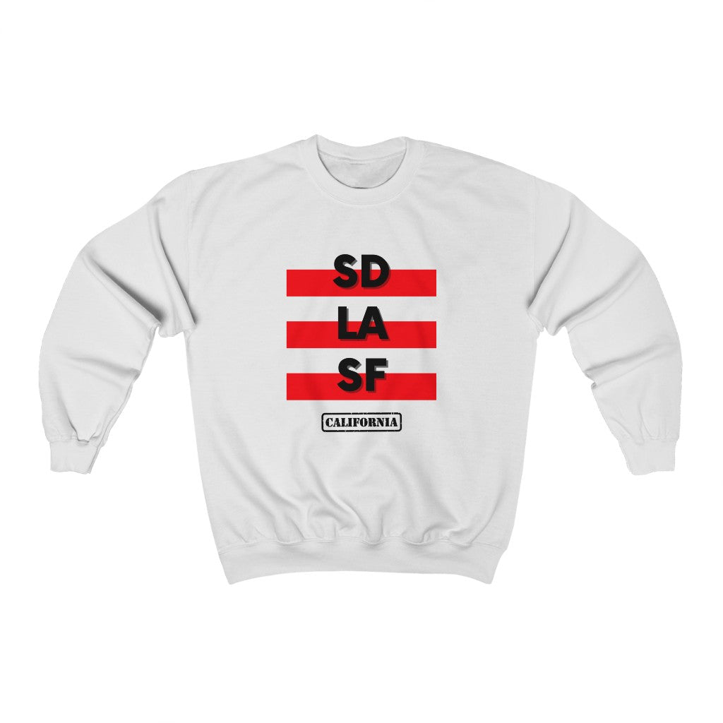 SD LA SF California Sweatshirt (Red)